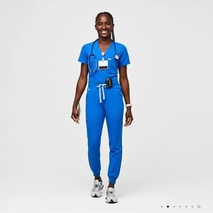 Figs Royal Blue Zamora High Wasted 2.0 Jogger Scrub Pants